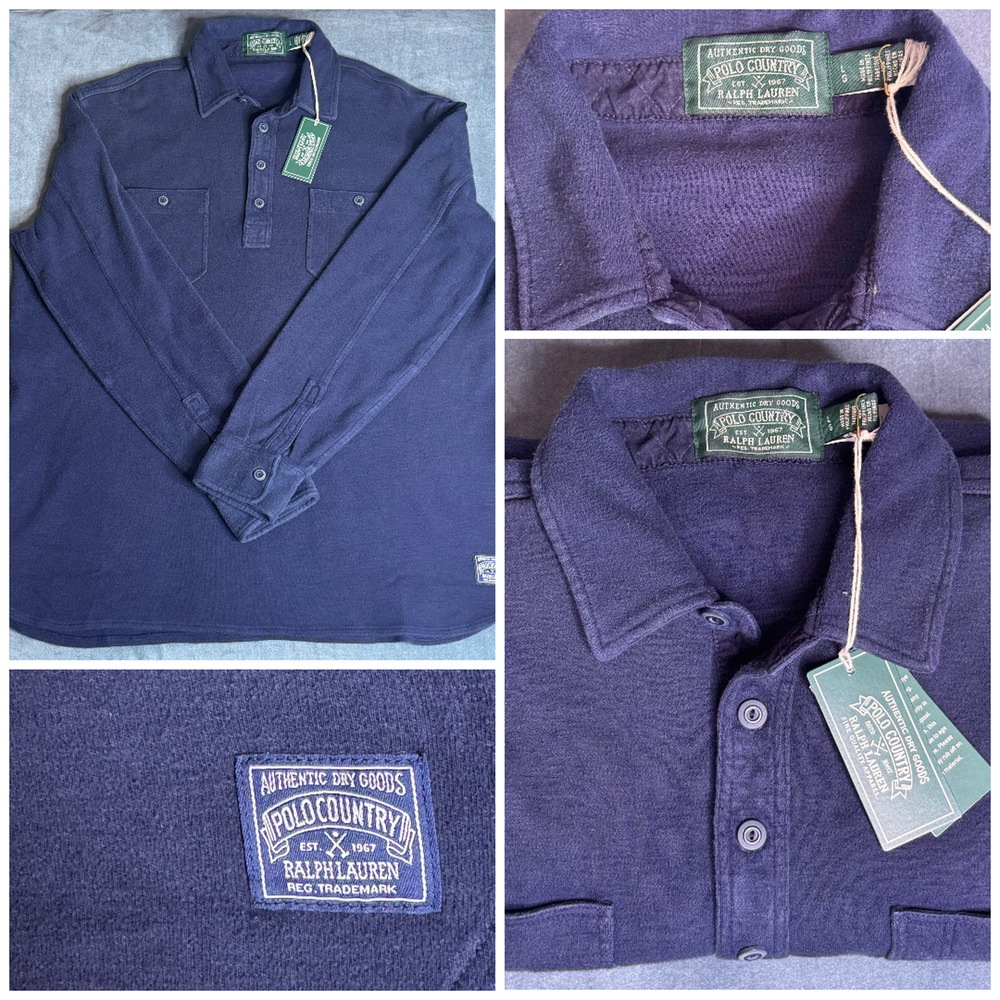 Ralph Lauren Polo Country Flannel Outdoor Shirt Blue Medium NWT MSRP $198